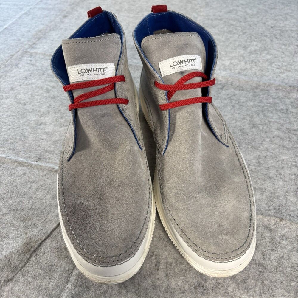 LO.WHITE 28030 Gray Suede Sneakers Mens Size 11.5 IOB & Dust Bag Italy MSRP $450 - Picture 5 of 14